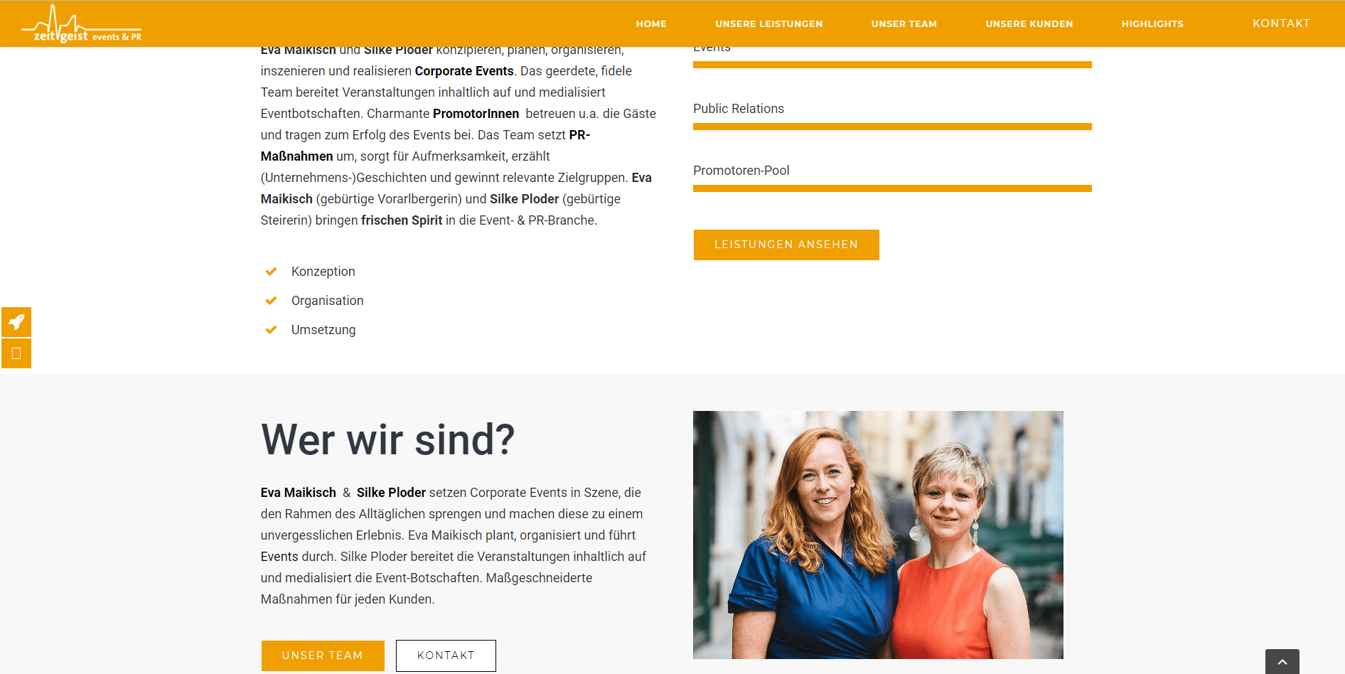 Webseiten Erstellung Zeitgeist Startseite - PKOM Webagentur Wien