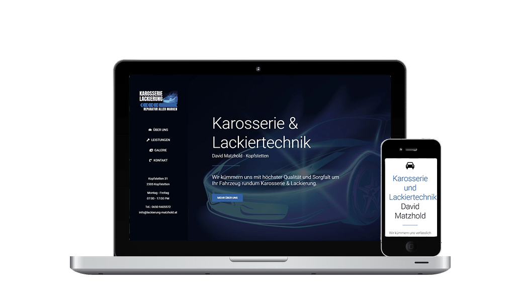 Website Erstellung und SEO Lackierung Matzhold - PKOM Online Werbeagentur Wien