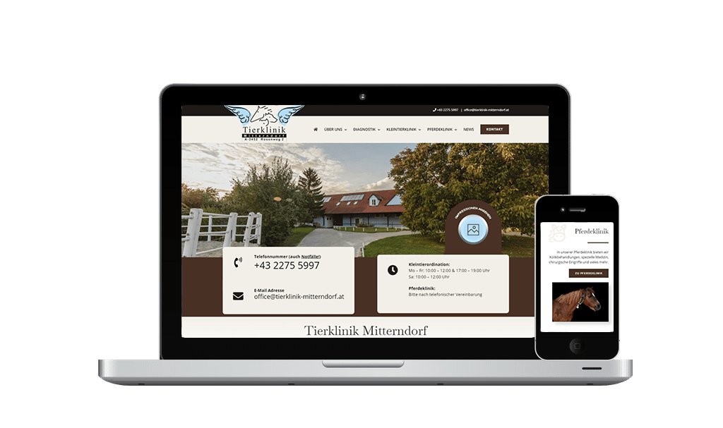 Website Erstellung und SEO Tierklinik Mitterndorf - PKOM Online Werbeagentur Wien